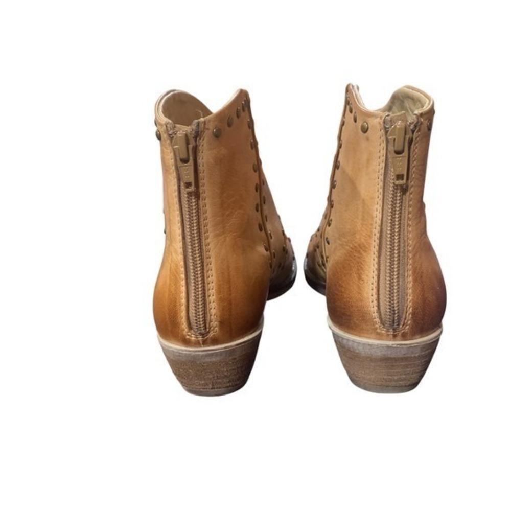 Diba True Studded Leather Ankle Boots Cognac Western Boho Women's 7.5 - Picture 8 of 16